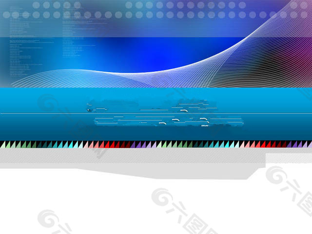 蓝色波浪线背景科技幻灯片模板下载