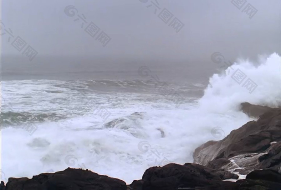 海岸海滩风景画视频素材下载