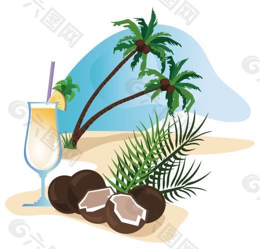 椰子和椰汁