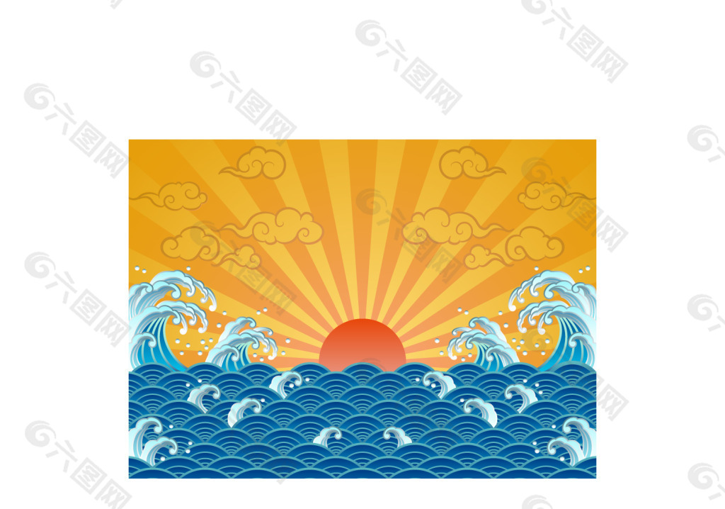 中国古典海潮波浪