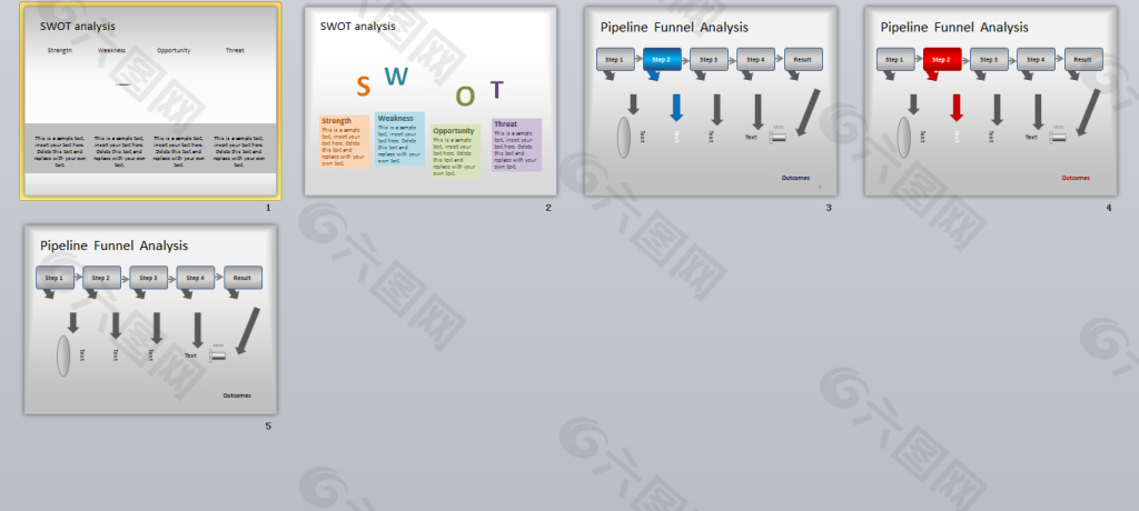 SWOT商务PPT图表模板