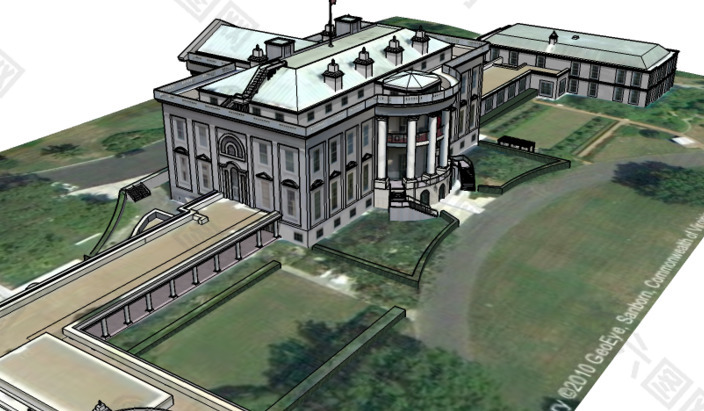 美国白宫建筑平面图图片