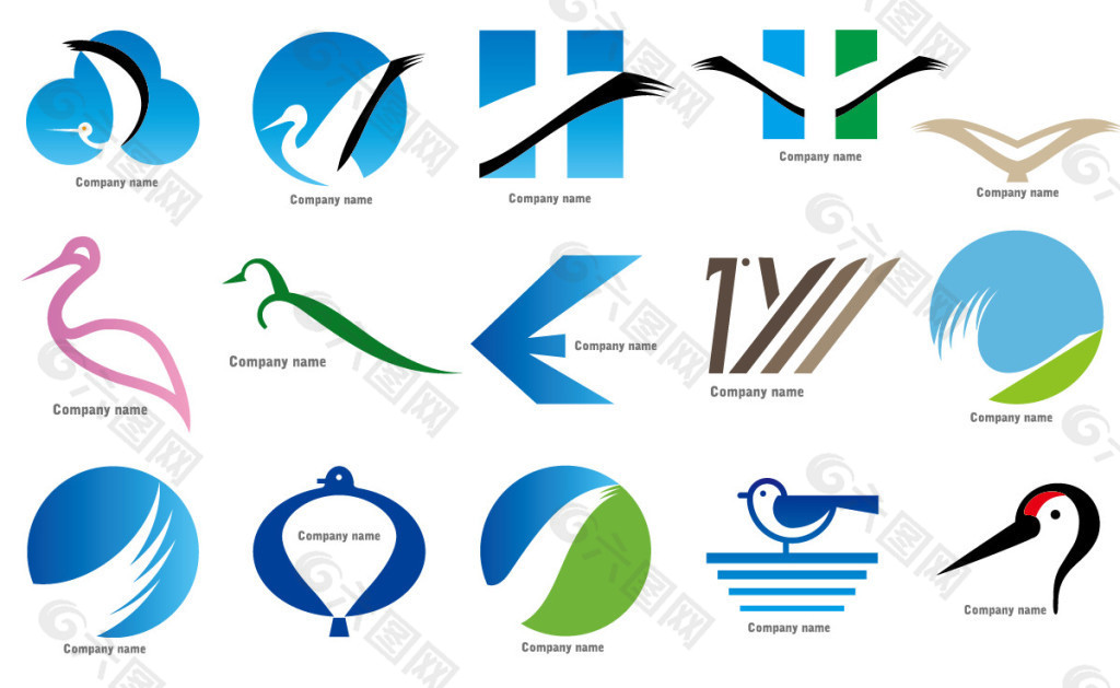 蓝色logo标志图案矢量素材