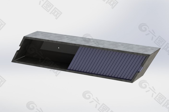 在一个倾斜的金属家具dvd的显示情况