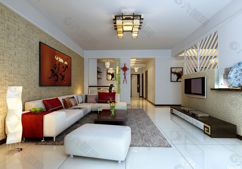 沙发背景墙米色