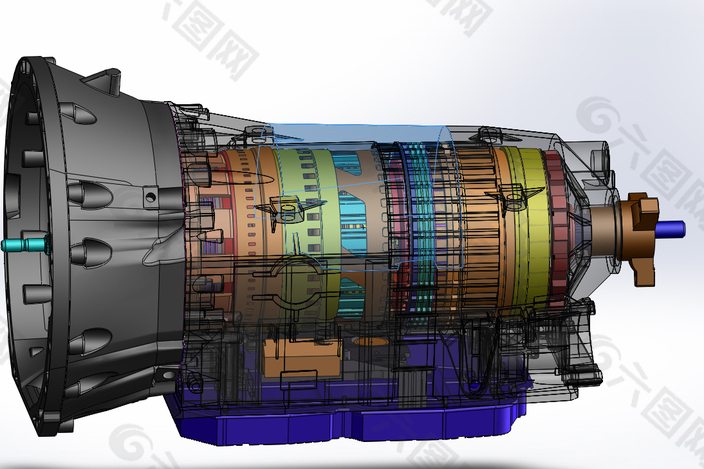 自动变速器通过SolidWorks的奔驰