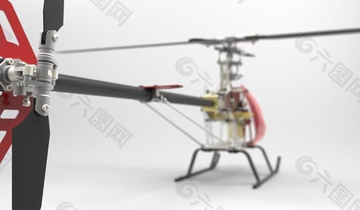 RC直升机（KeyShot渲染）