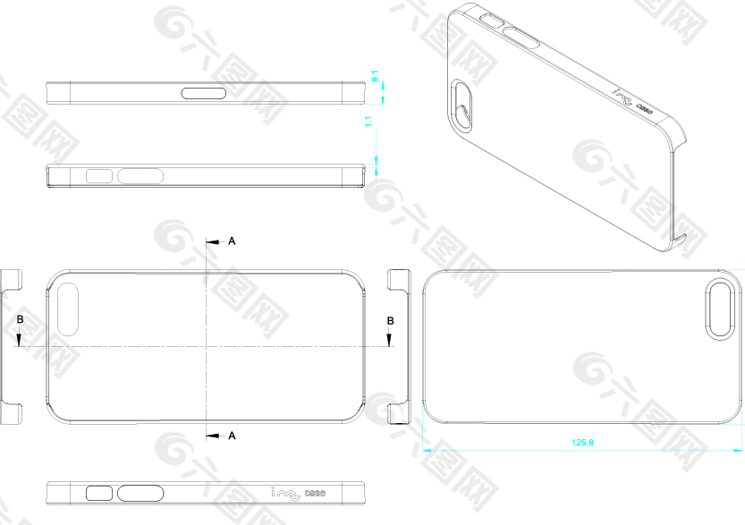 iphone外形设计素描矢量模板素材