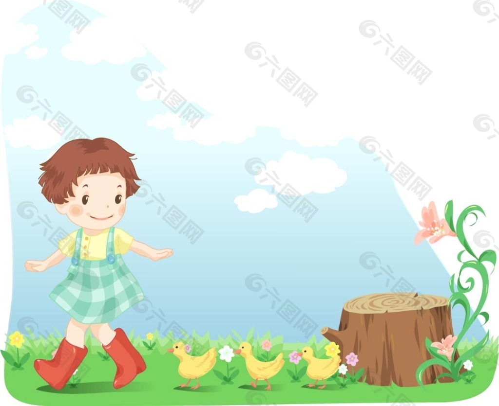 孩子和鸭子