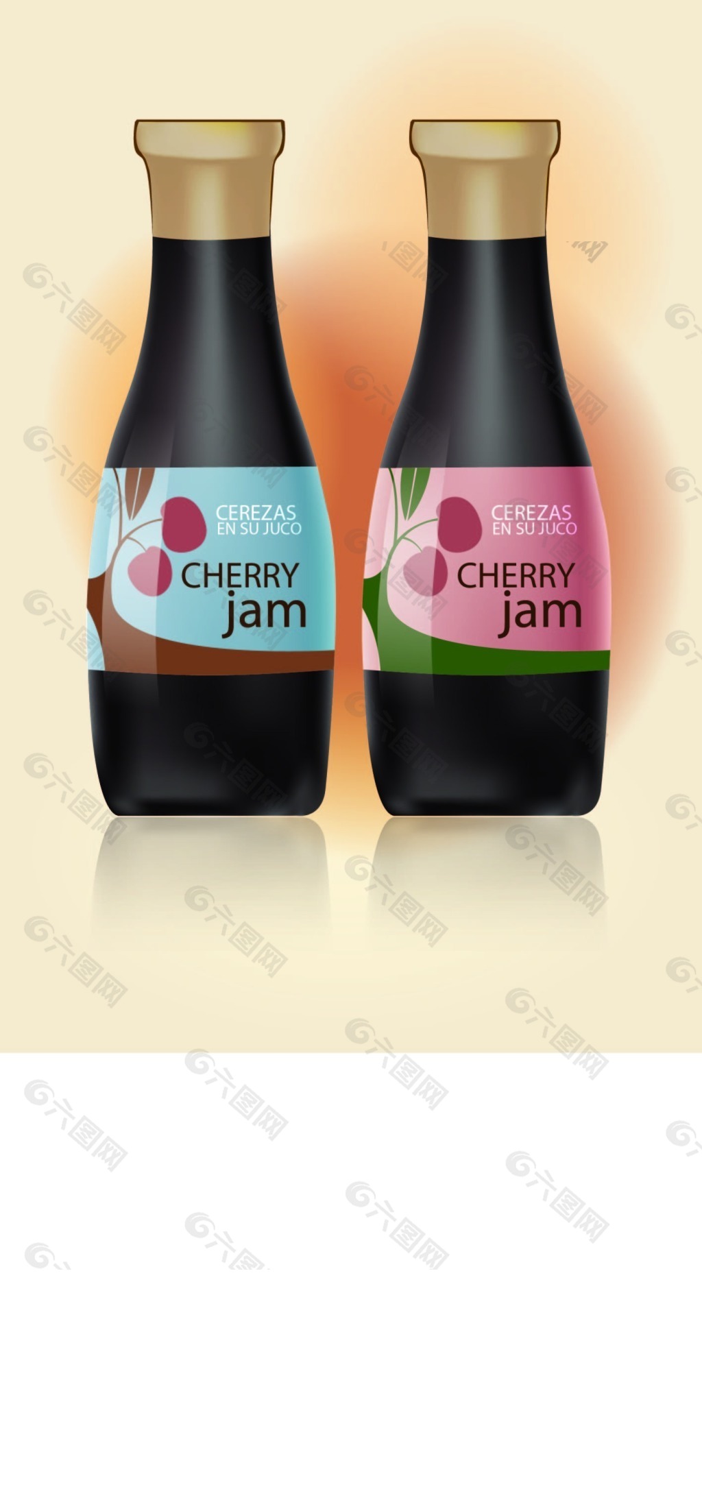 cherry jam果酱包装设计