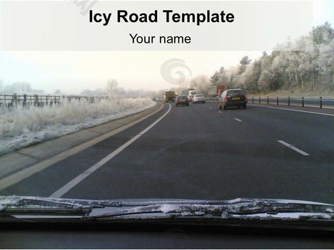 道路结冰的PPT模板