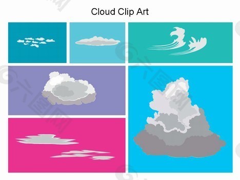 云剪贴画的幻灯片模板