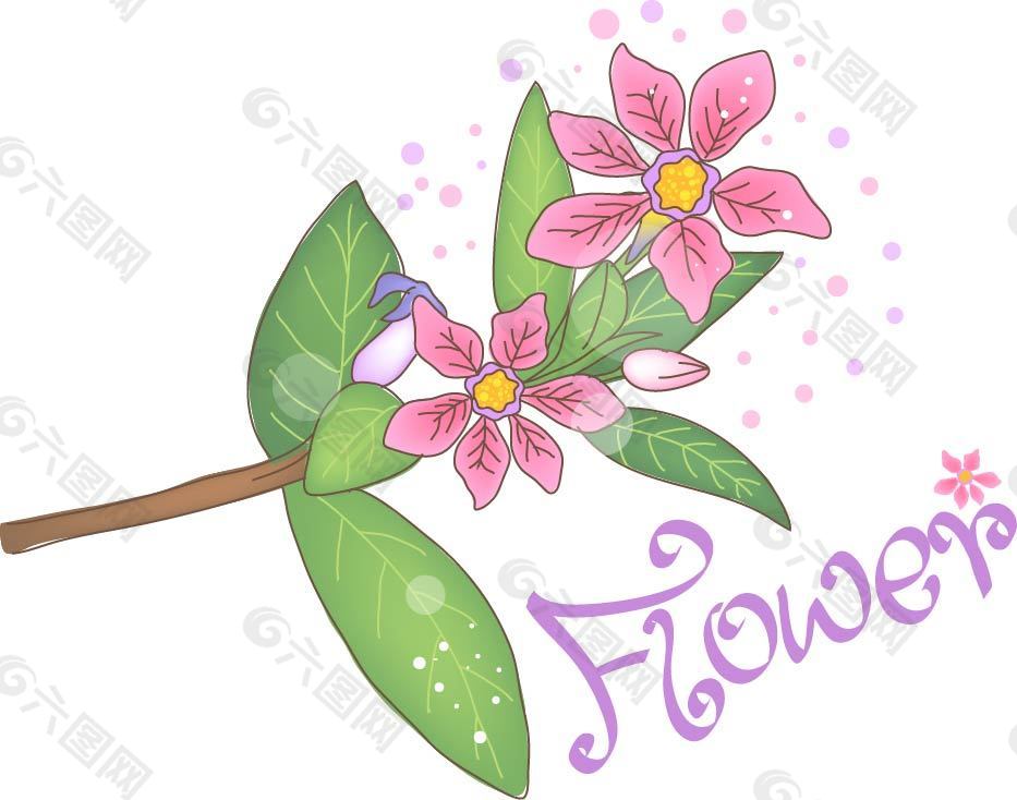 手绘素描花朵植物图案