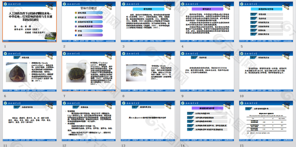 水生物研究答辩PPT模板