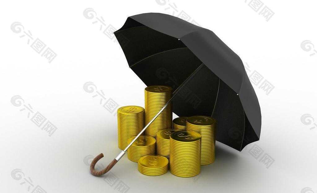 雨伞金币图片
