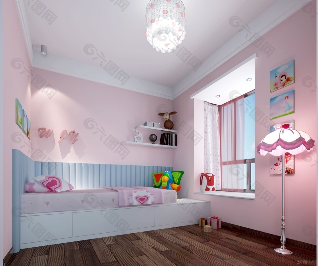 粉色卧房