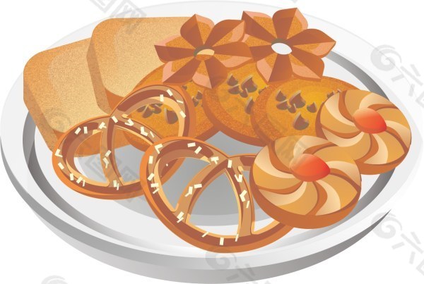盘子里的面包美食设计
