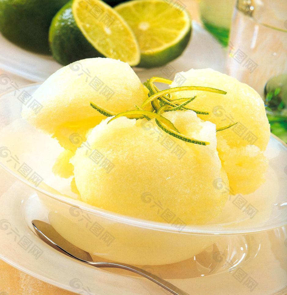 柠檬水果冰淇淋图片