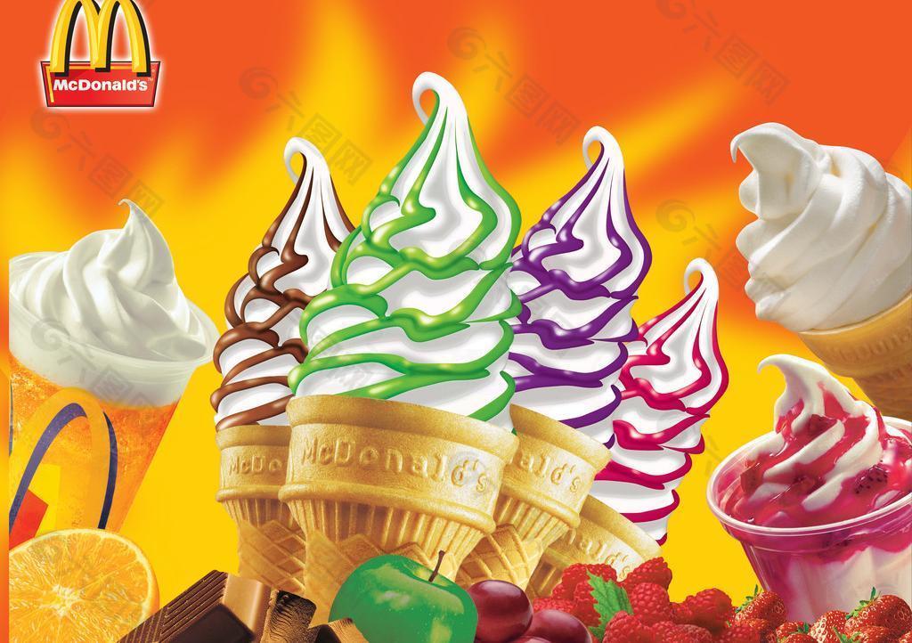 麦当劳冰淇淋和甜筒宣传广告图片