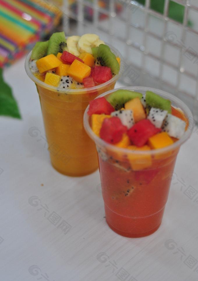 水果沙拉饮品图片