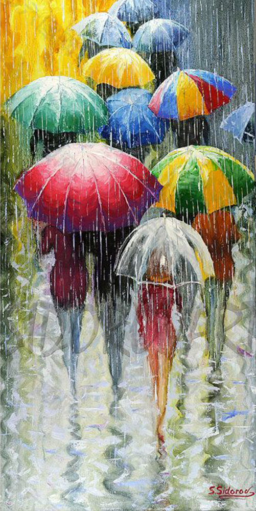 雨天-油画