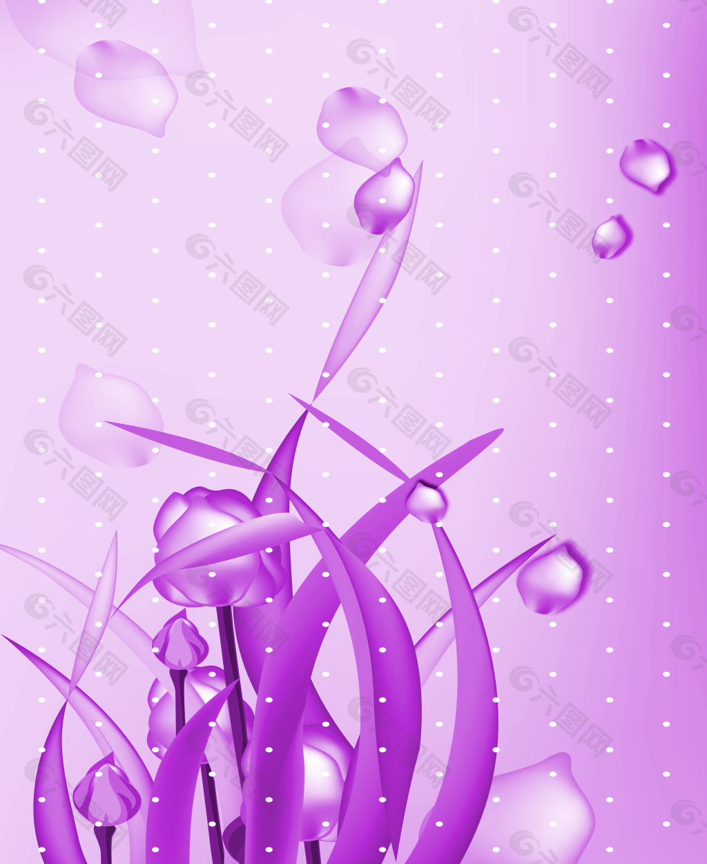 抽象花瓣紫色浪漫移门图