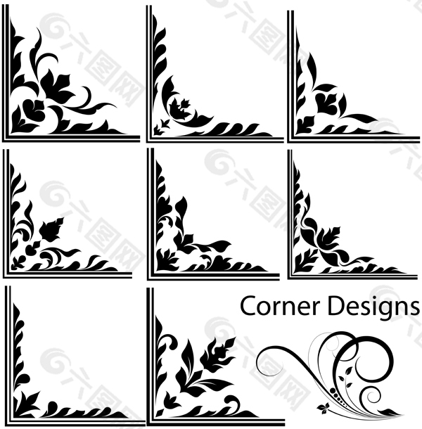 欧式边角花纹