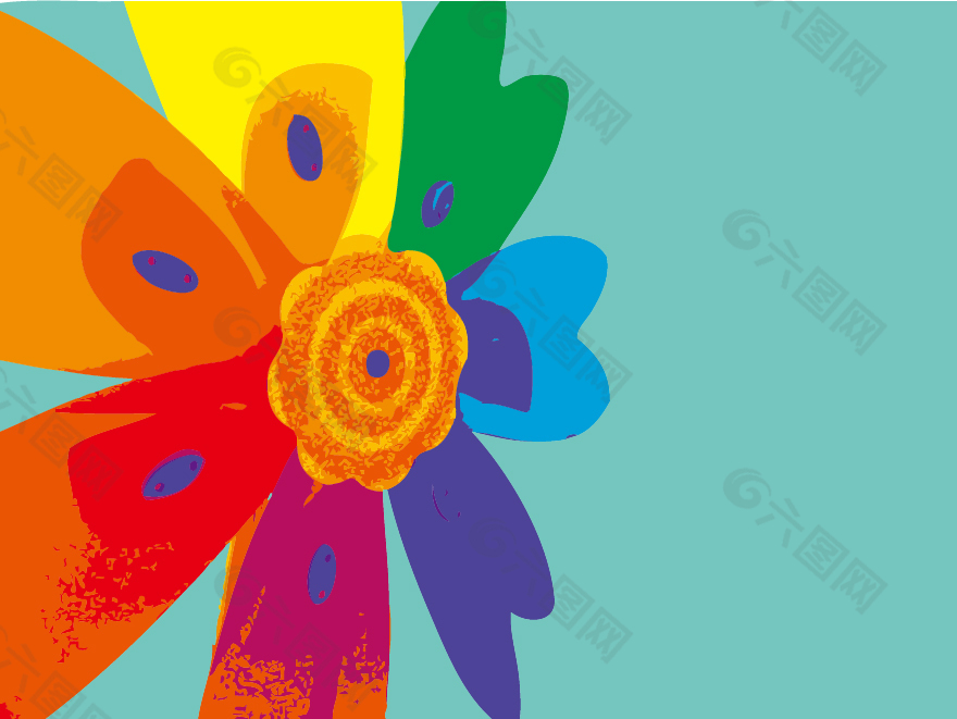 七色花设计元素素材免费下载 图片编号 六图网