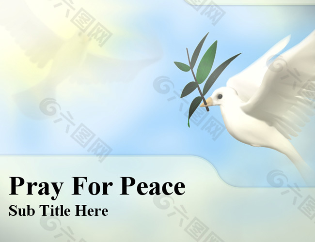 和平的鸽子PPT幻灯片模板