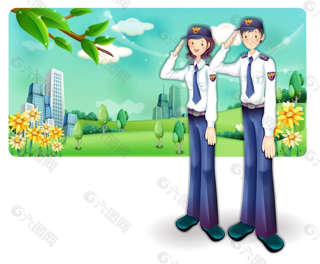 敬礼警察图片 敬礼警察素材 敬礼警察模板免费下载 六图网