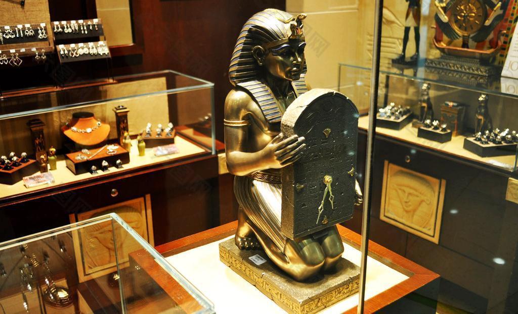 埃及法老雕塑图片