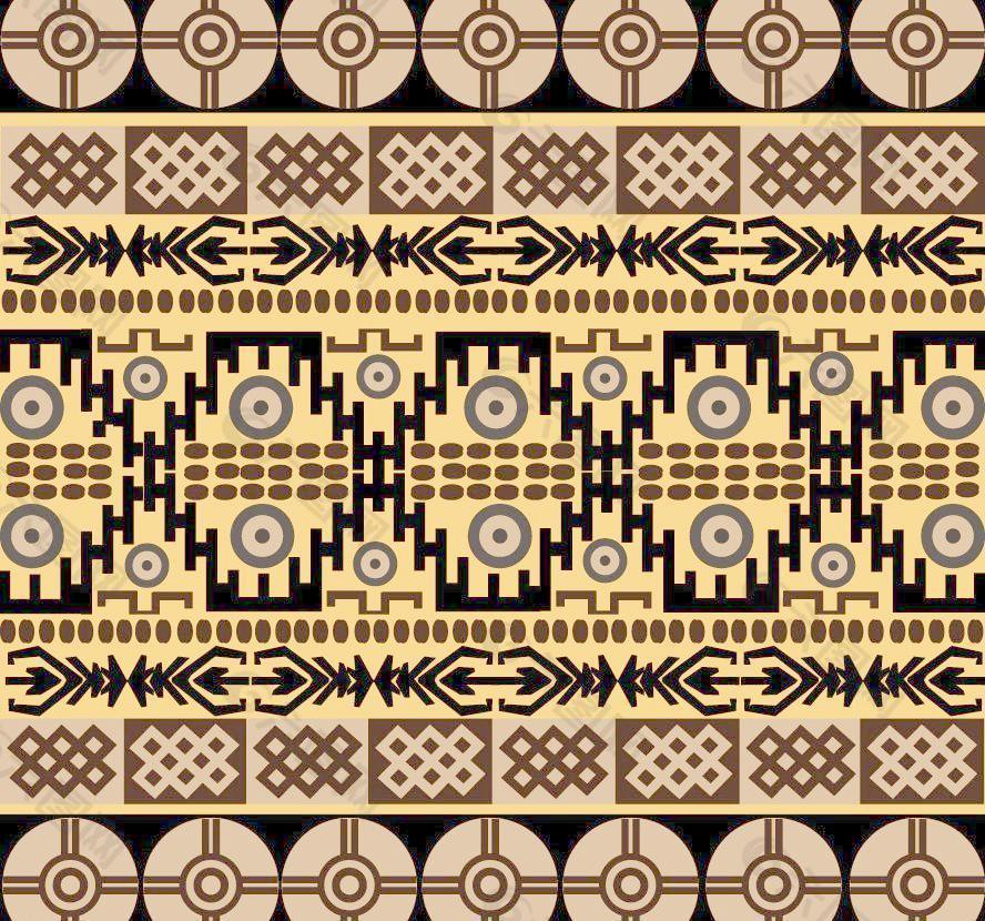 无缝非洲地毯花纹图片