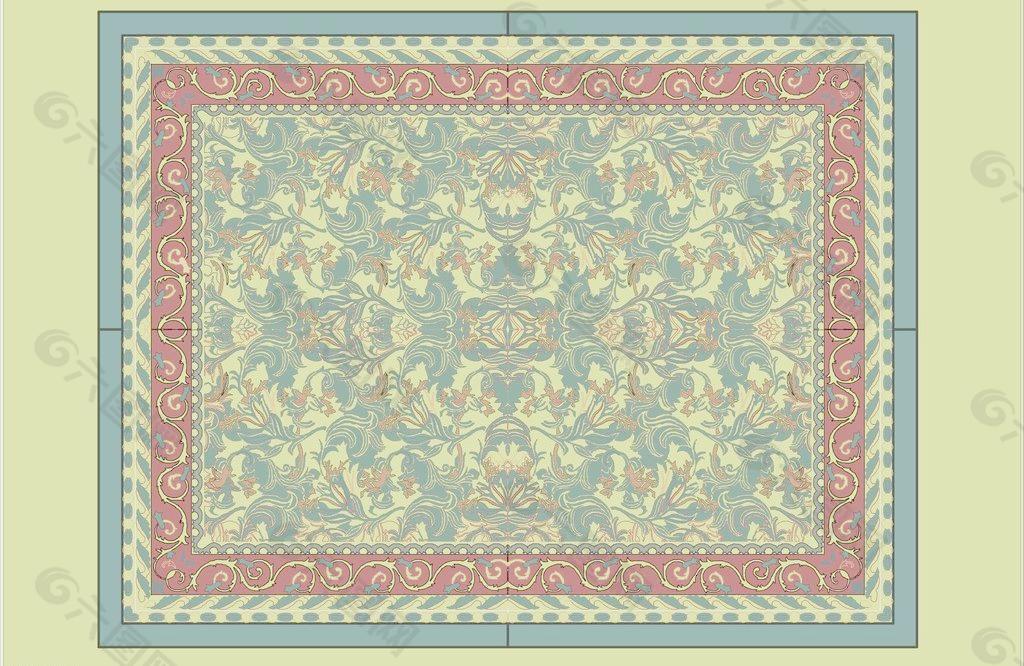 欧式花纹矢量地毯图片