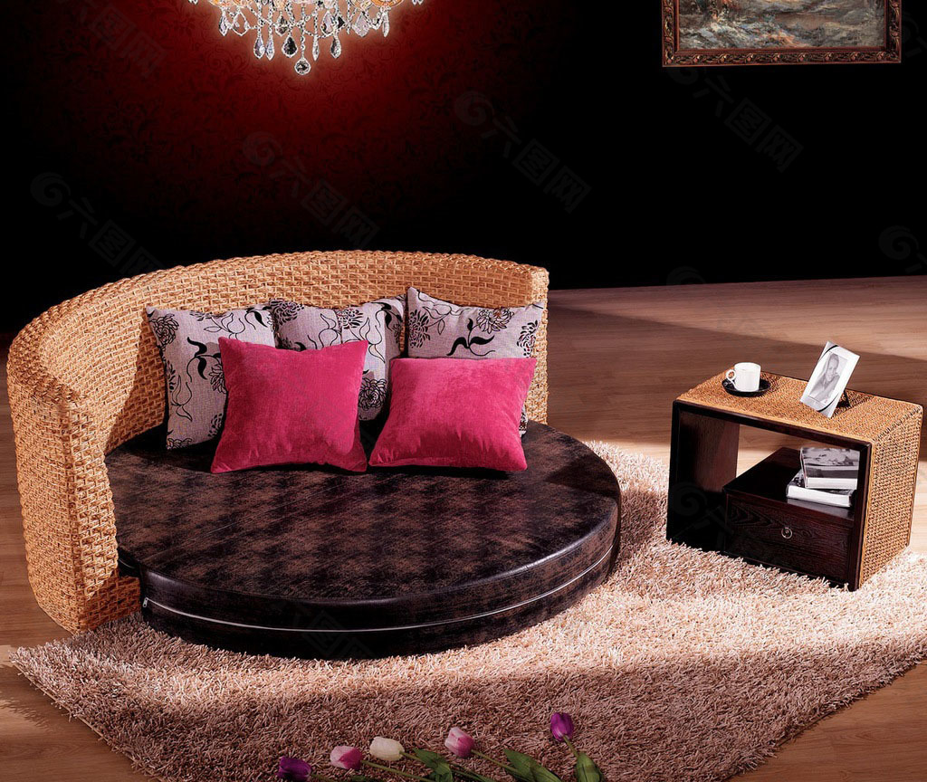 Maxalto 现代圆形沙发模型SU模型下载[ID:112478721]_建E室内设计网