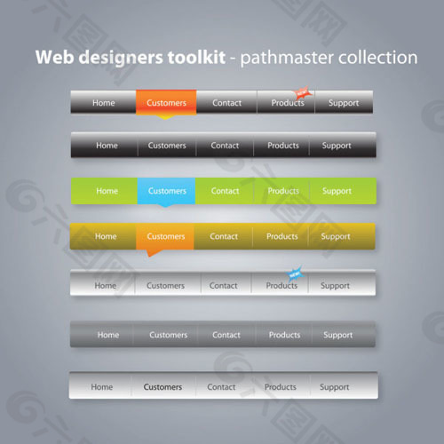 实用的网页设计工具包矢量素材