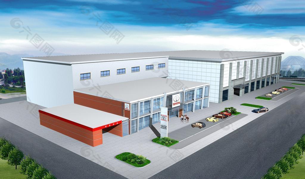 汽车4s店效果图图片