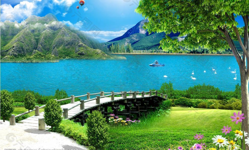 天湖景色图片
