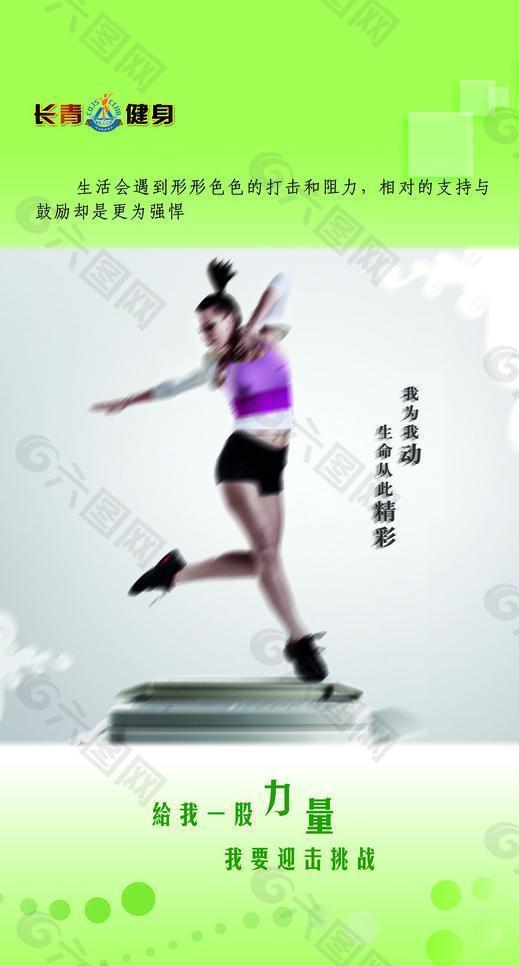 跑步机 瑜伽运动展板图片