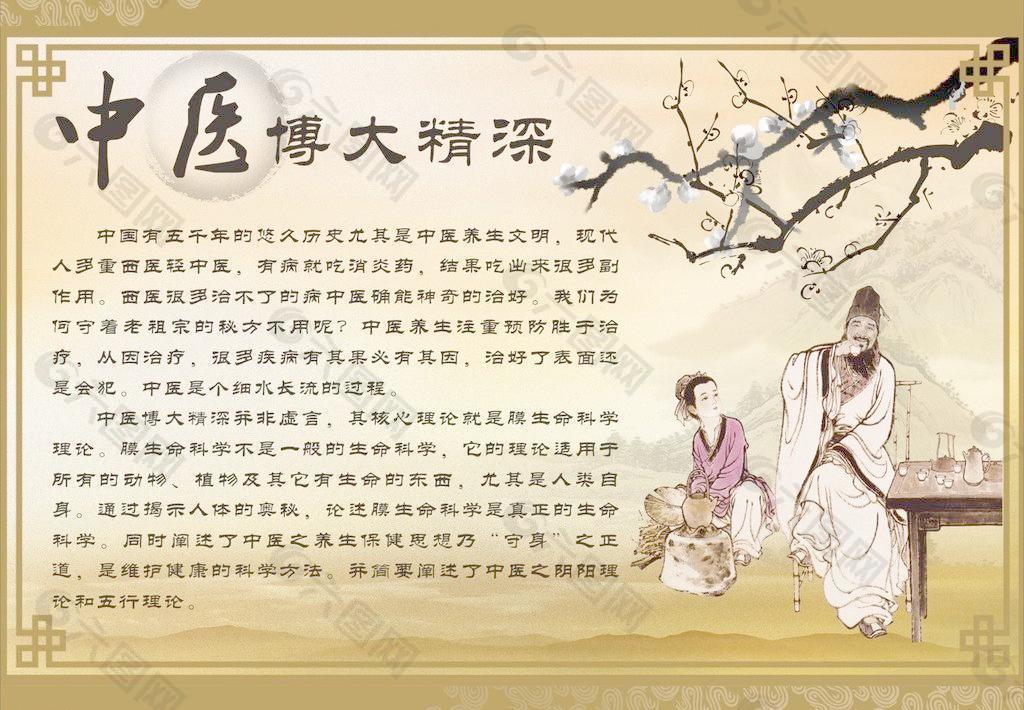 中医文化挂画 墙画图片