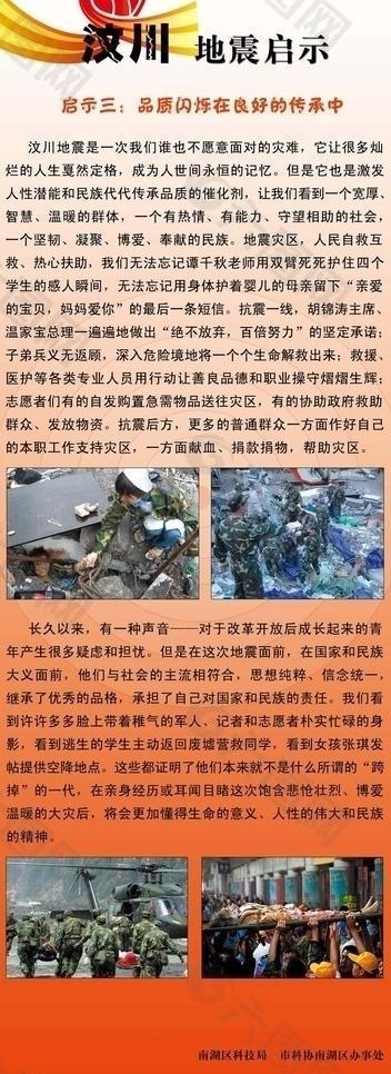 地震启示易拉宝图片