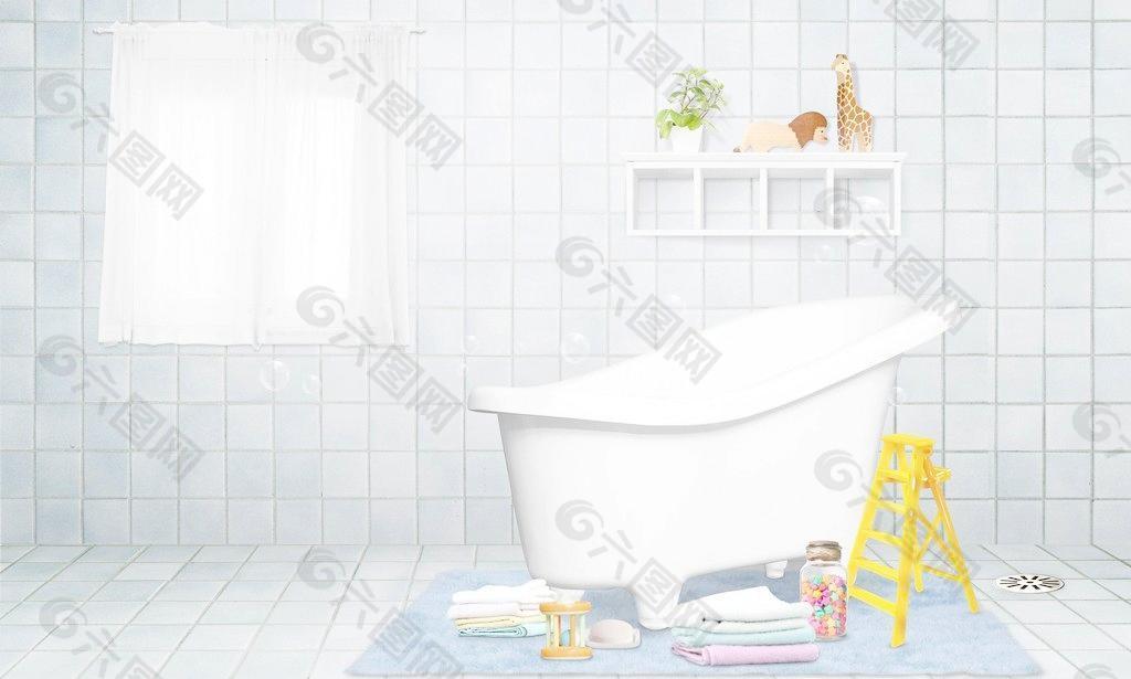 儿童浴室 广告图片