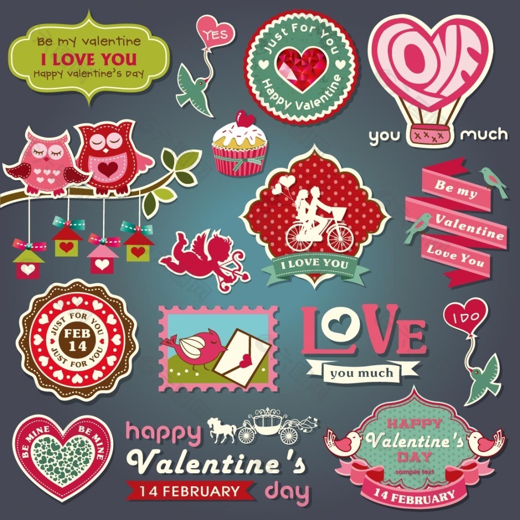 30个爱情和情人节矢量图标 30 Love and Valentine Icons – 设计小咖
