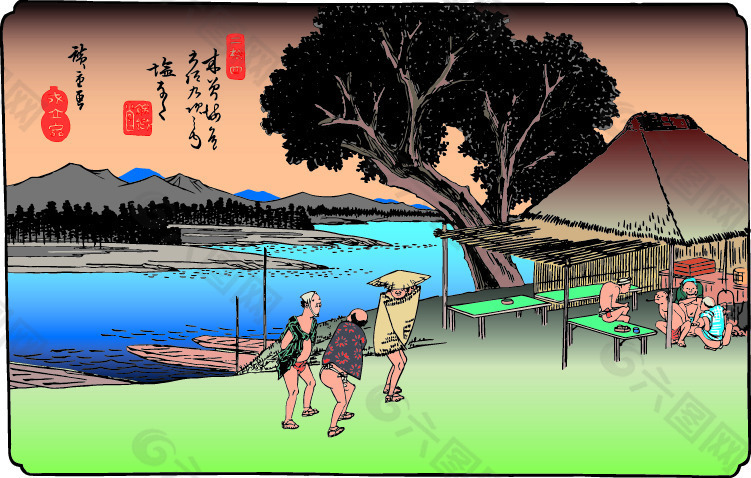 矢量山山水水