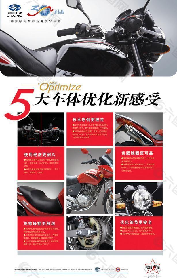 嘉陵摩托 8大优化 摩托车 易拉宝图片