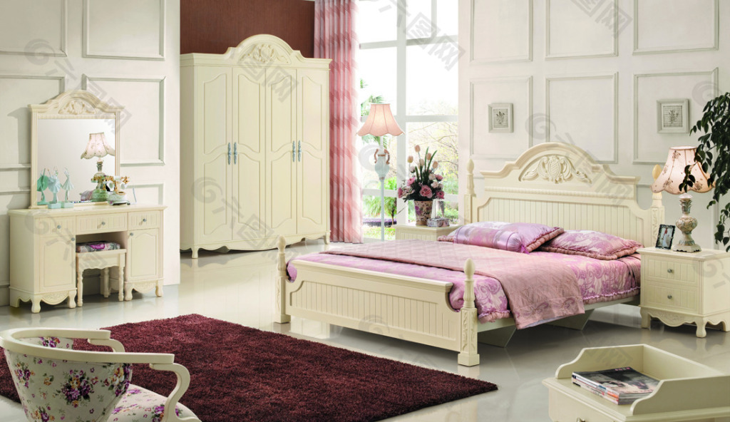法式床 法式床背景图片