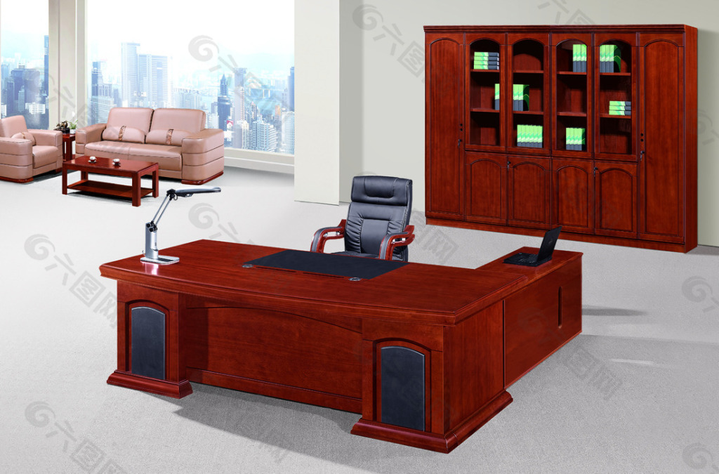 实木办公桌背景图