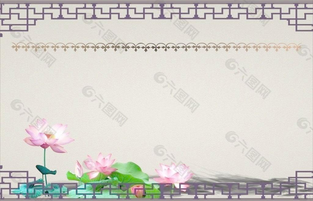 古典荷花背景图片