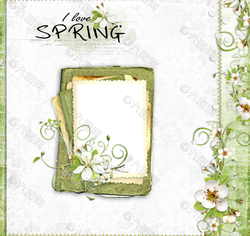 春天花朵相框图片