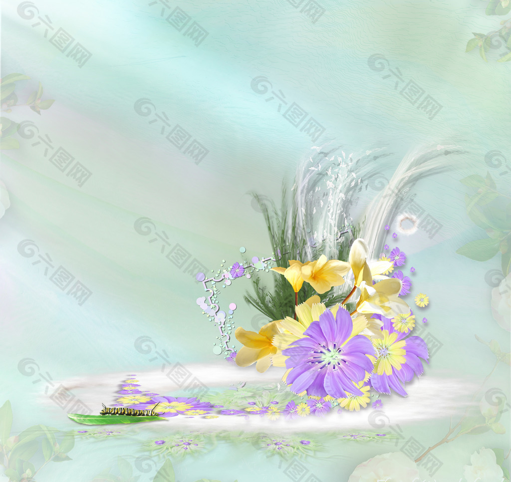 花朵相框背景图片