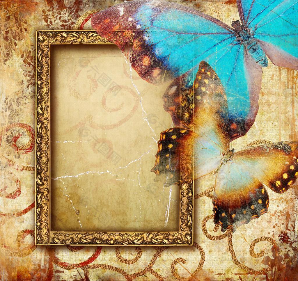 古典花纹 相框边框 蝴蝶图片